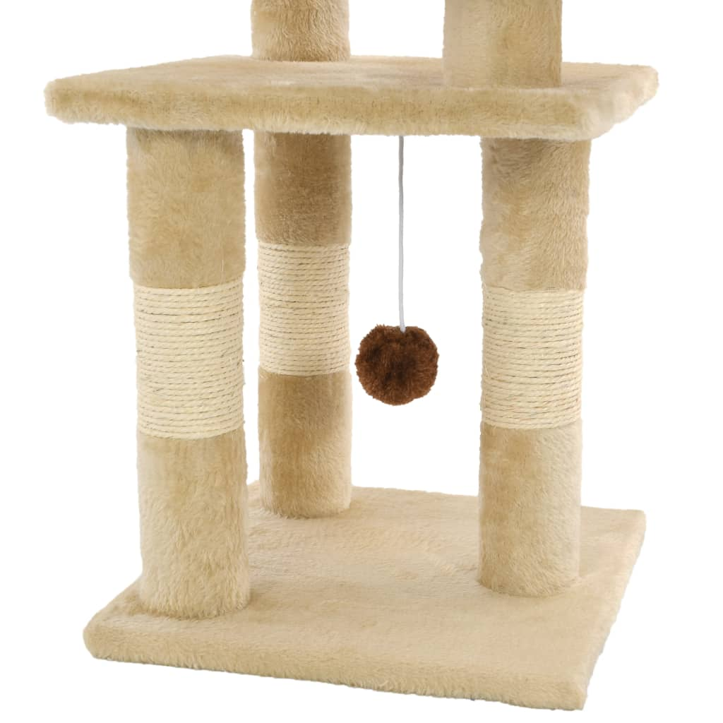 Glamorous Pups : vidaXL Cat Tree Beige Particle board, Soft plush, Sisal rope Medium