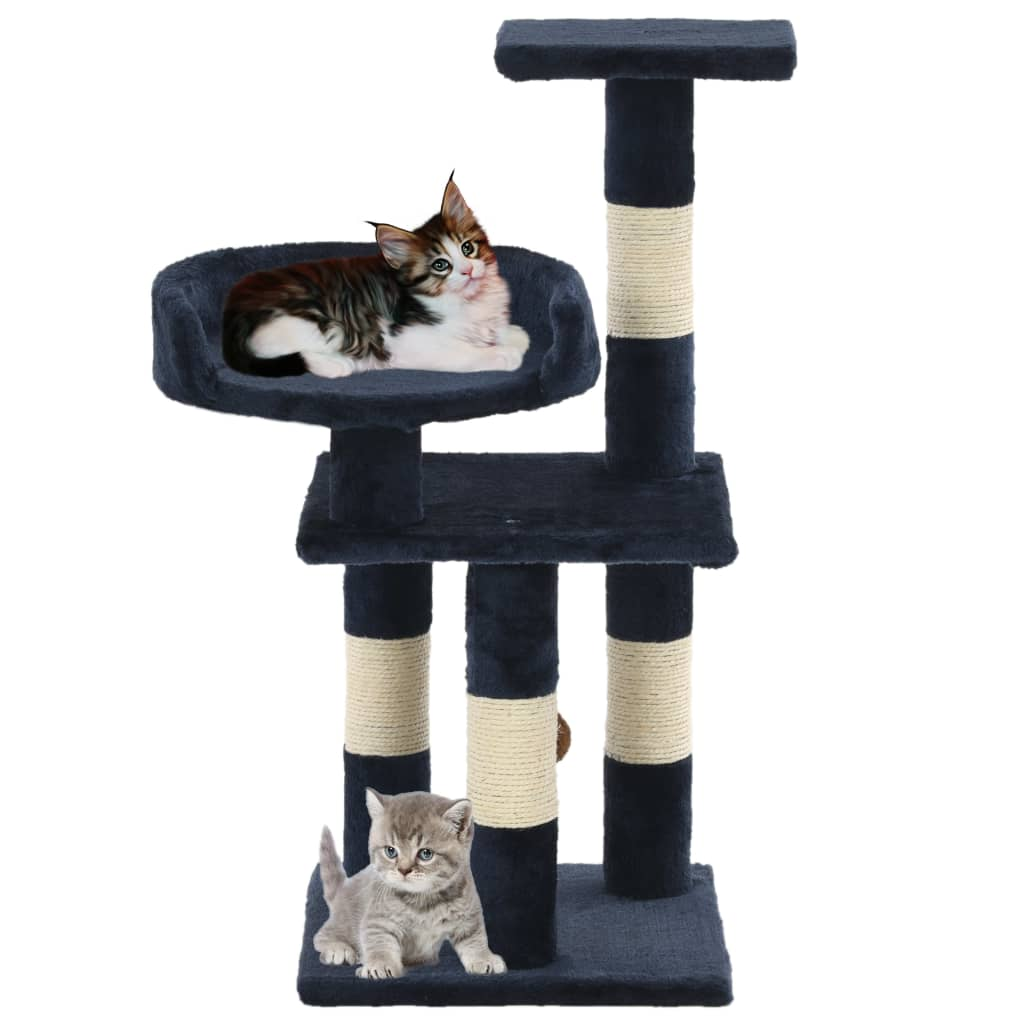 Glamorous Pups : vidaXL Cat Tree Blue Particle board, plush, sisal rope Medium Durable