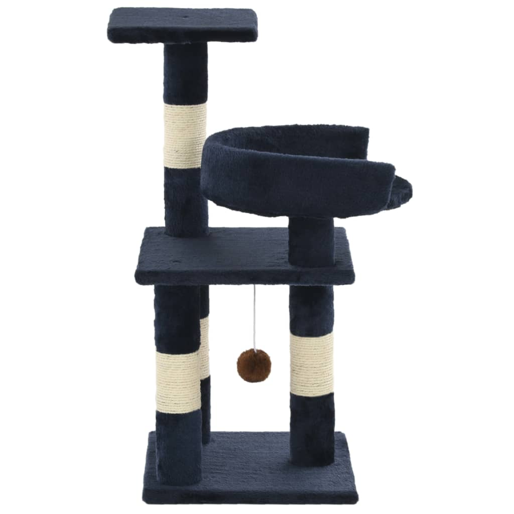 Glamorous Pups : vidaXL Cat Tree Blue Particle board, plush, sisal rope Medium Durable