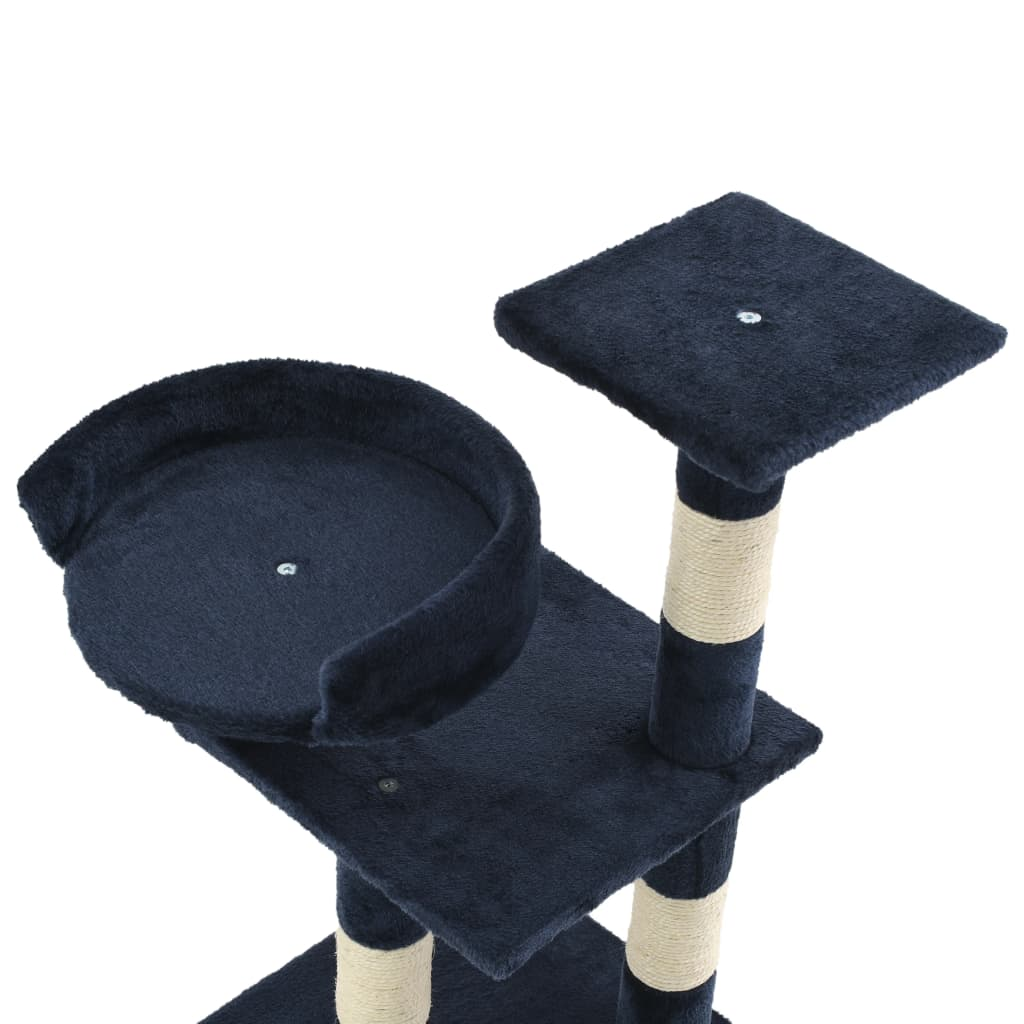 Glamorous Pups : vidaXL Cat Tree Blue Particle board, plush, sisal rope Medium Durable