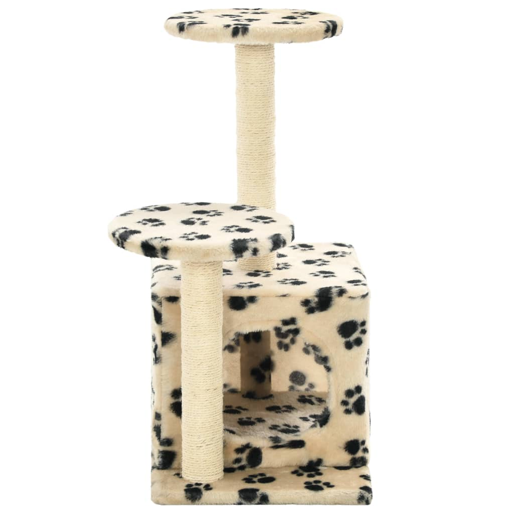 Glamorous Pups : vidaXL Cat Tree Beige with paw prints