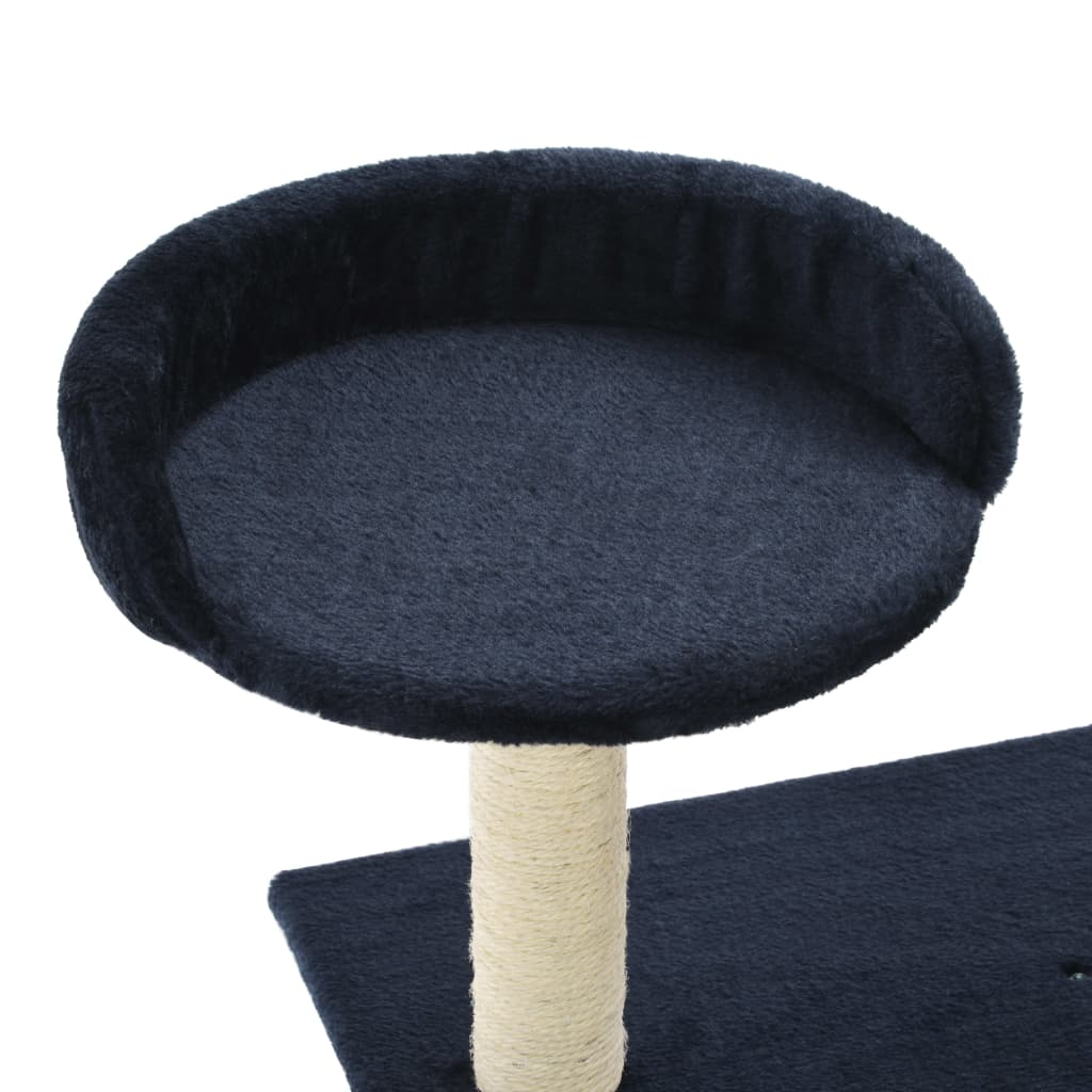 Glamorous Pups : vidaXL Cat Tree Dark Blue Engineered wood, Carton, Plush fabric, Sisal rope