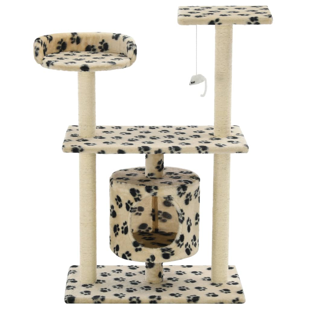Glamorous Pups : vidaXL Cat Tree Beige with paw prints
