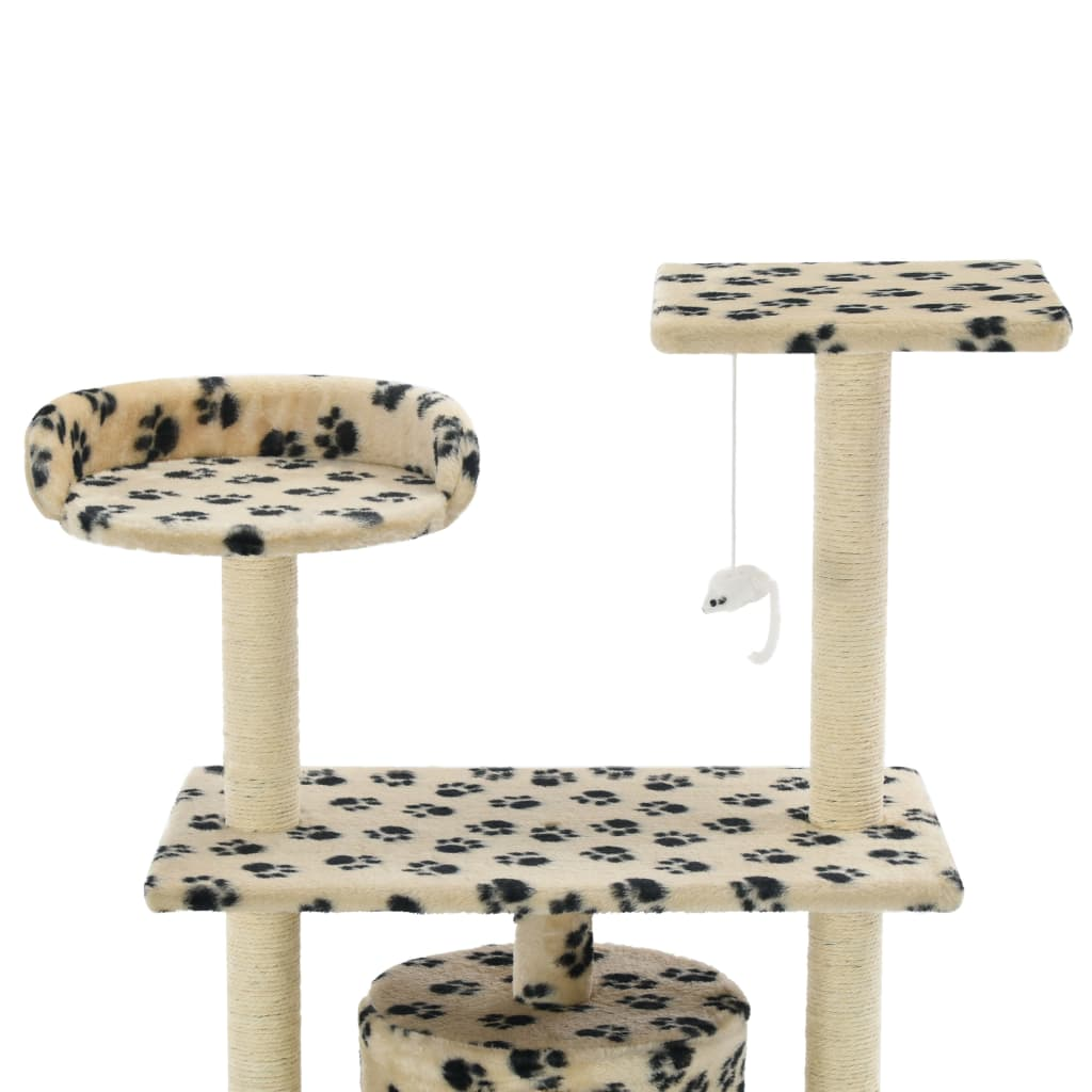 Glamorous Pups : vidaXL Cat Tree Beige with paw prints