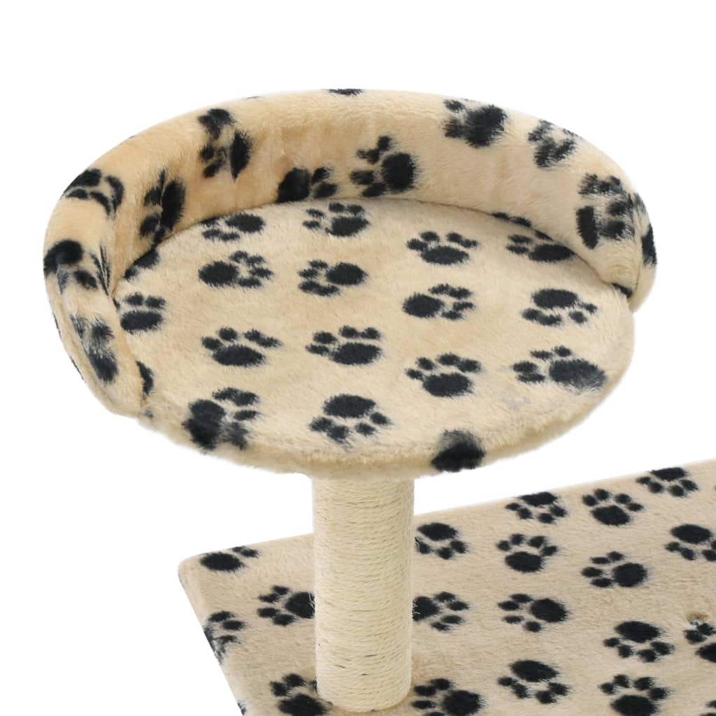 Glamorous Pups : vidaXL Cat Tree Beige with paw prints