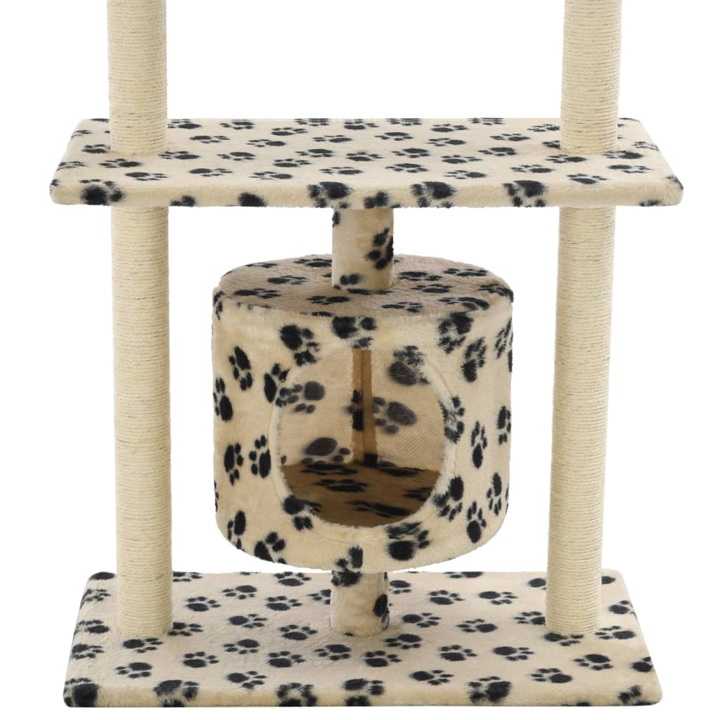 Glamorous Pups : vidaXL Cat Tree Beige with paw prints