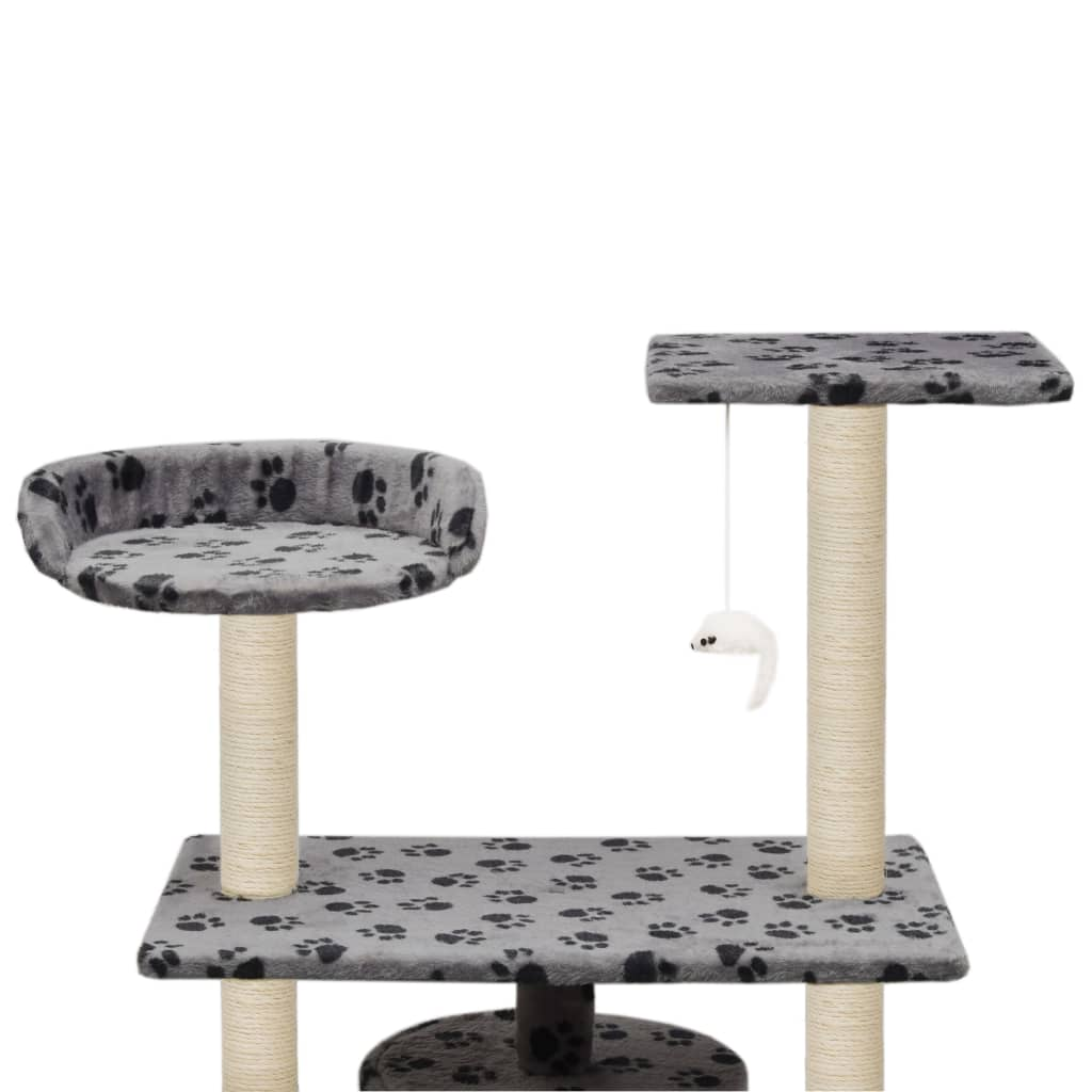 Glamorous Pups : vidaXL Cat Tree Grey with paw prints