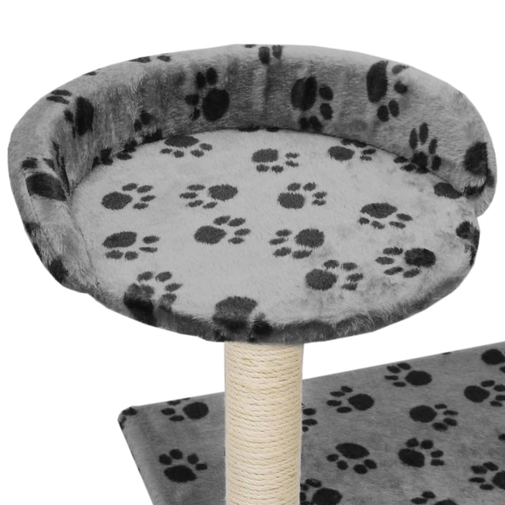 Glamorous Pups : vidaXL Cat Tree Grey with paw prints