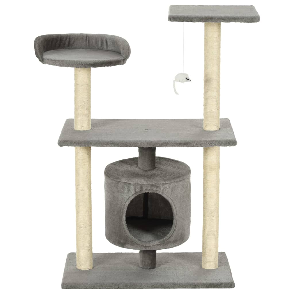 Glamorous Pups : vidaXL Cat Tree Grey Engineered wood Medium Cat Tree Rectangular