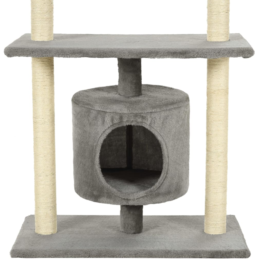 Glamorous Pups : vidaXL Cat Tree Grey Engineered wood Medium Cat Tree Rectangular