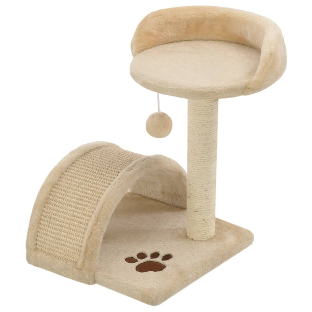 Glamorous Pups : vidaXL Cat Tree Beige and Brown Particle board, Polyester plush, Sisal rope