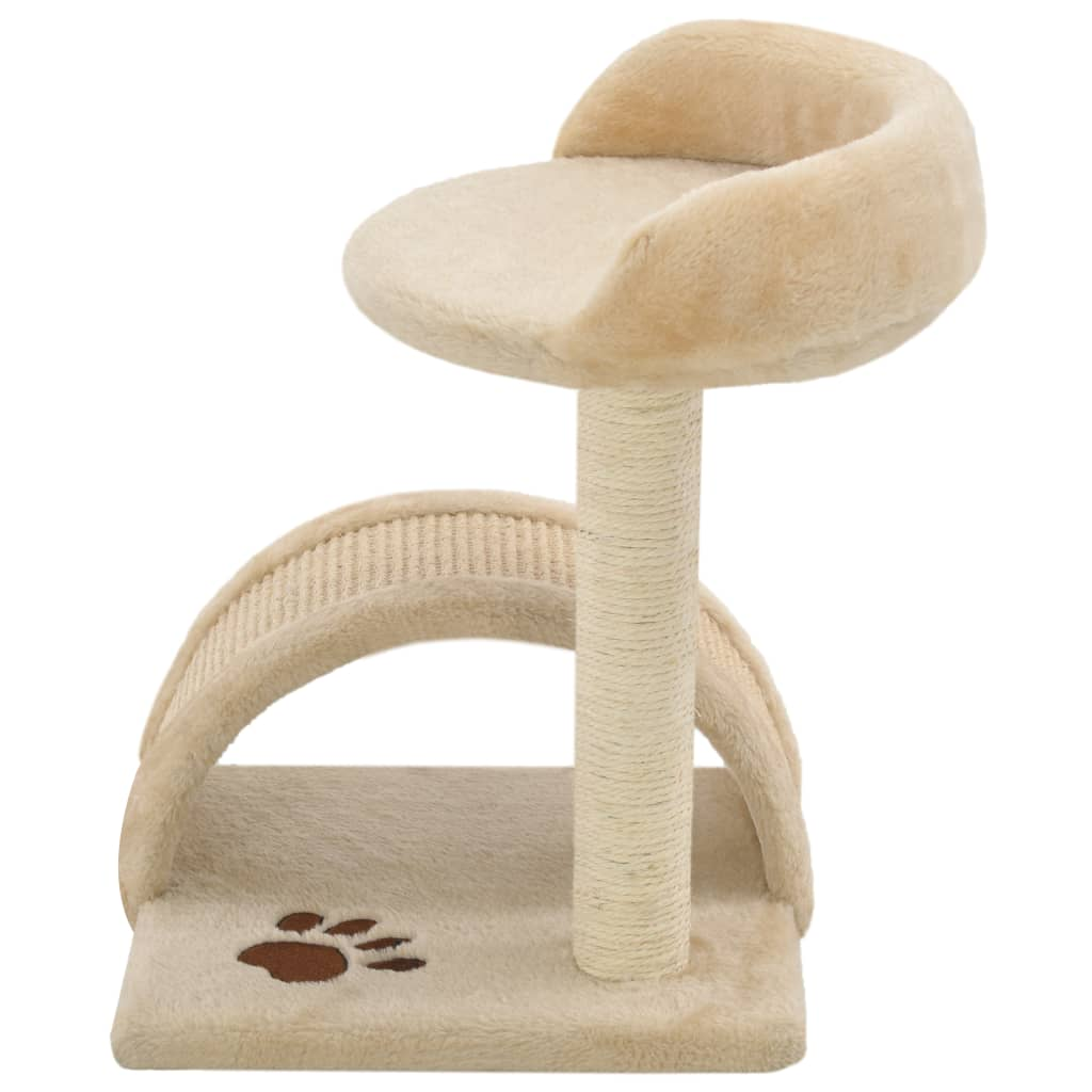 Glamorous Pups : vidaXL Cat Tree Beige and Brown Particle board, Polyester plush, Sisal rope