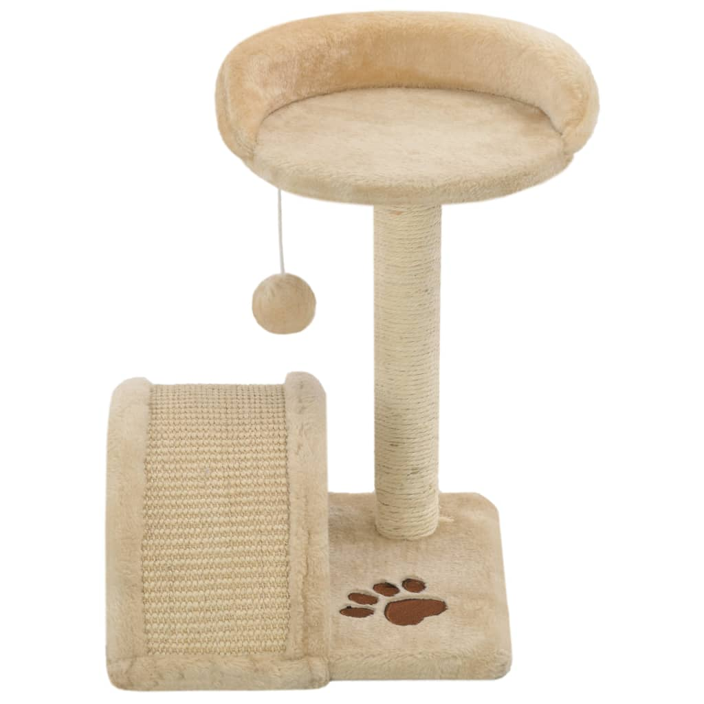 Glamorous Pups : vidaXL Cat Tree Beige and Brown Particle board, Polyester plush, Sisal rope