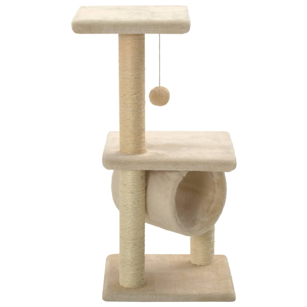 Glamorous Pups : vidaXL Cat Tree Beige Particle board, Soft plush, Sisal rope 25.6 in