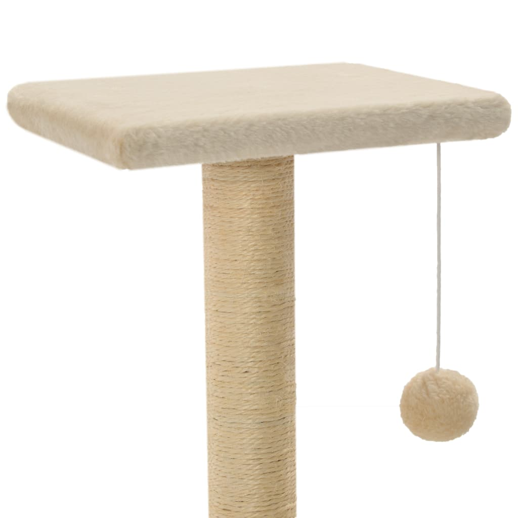 Glamorous Pups : vidaXL Cat Tree Beige Particle board, Soft plush, Sisal rope 25.6 in