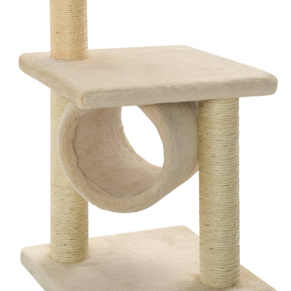 Glamorous Pups : vidaXL Cat Tree Beige Particle board, Soft plush, Sisal rope 25.6 in
