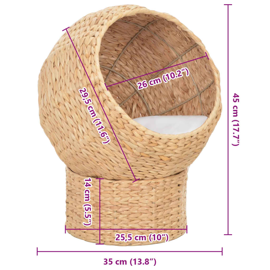 Glamorous Pups : vidaXL Cat Basket Natural Seagrass, Wood Small Removable Covers