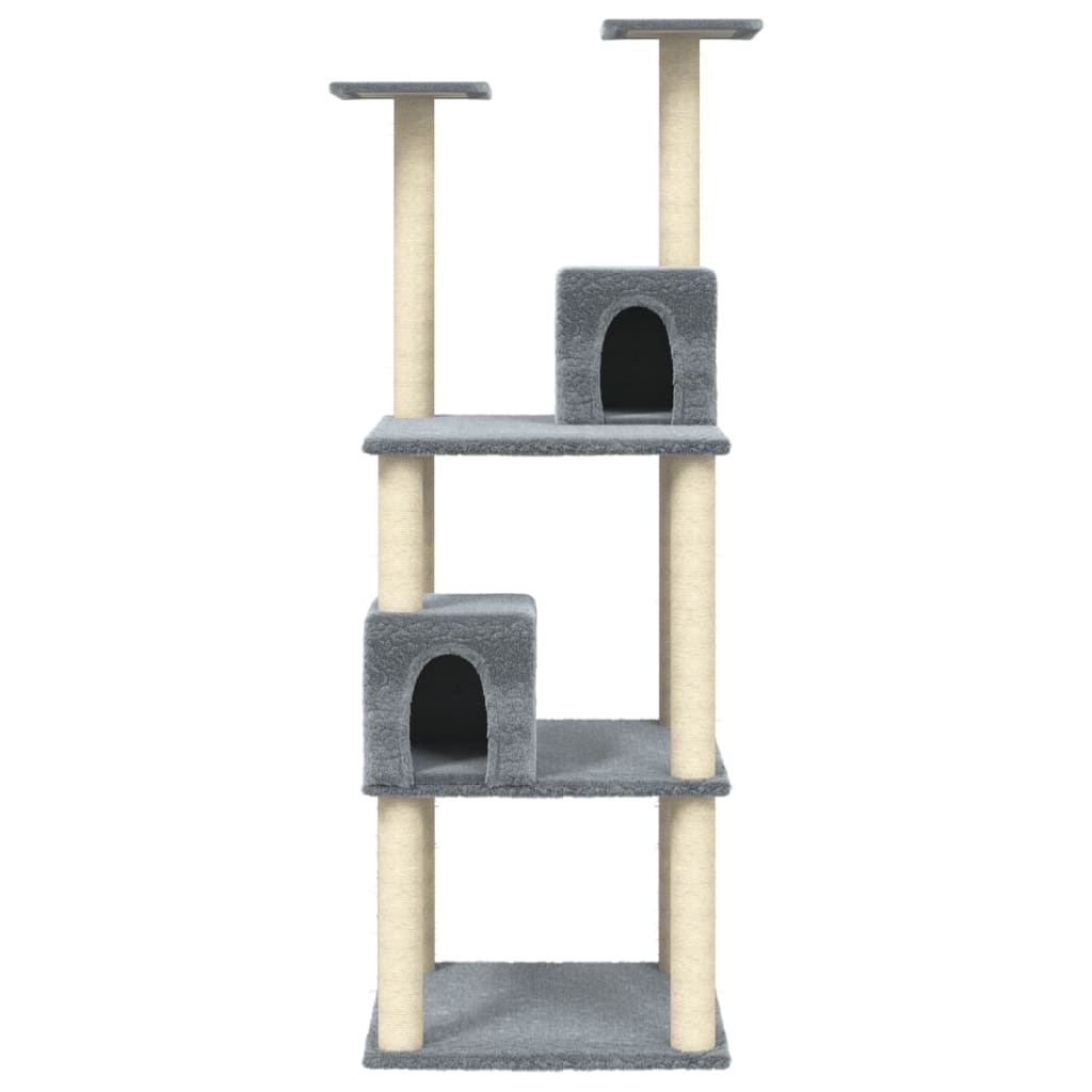 Glamorous Pups : vidaXL Cat Tree Light gray Engineered wood, plush, sisal 55.5 in tall