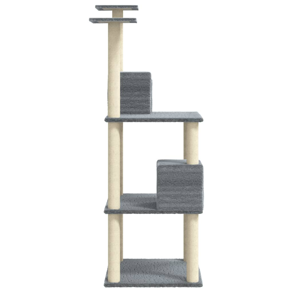 Glamorous Pups : vidaXL Cat Tree Light gray Engineered wood, plush, sisal 55.5 in tall