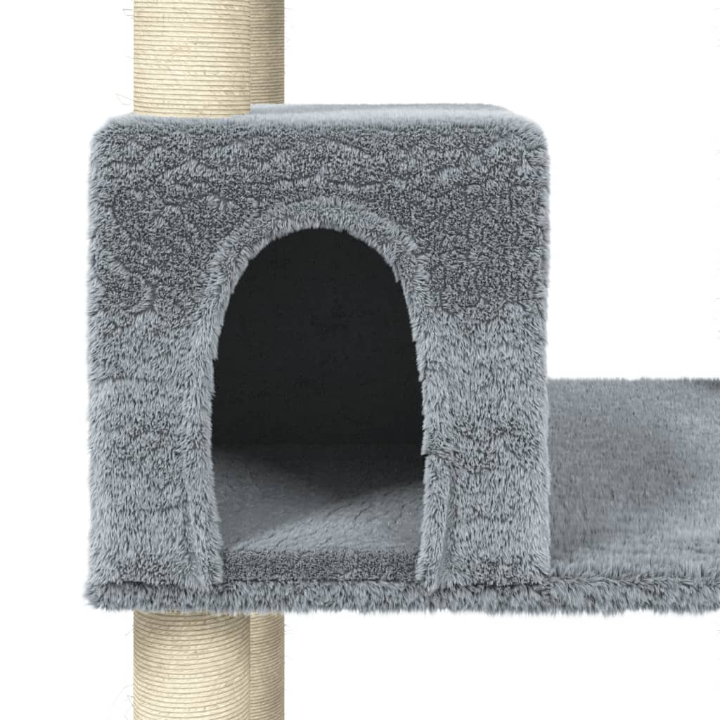 Glamorous Pups : vidaXL Cat Tree Light gray Engineered wood, plush, sisal 55.5 in tall