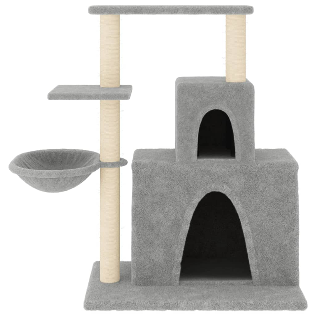 Glamorous Pups : vidaXL Cat Tree Light gray Engineered wood, Plush, Sisal Large Durable