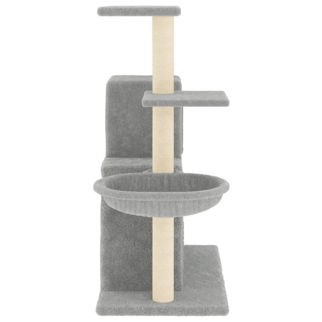 Glamorous Pups : vidaXL Cat Tree Light gray Engineered wood, Plush, Sisal Large Durable