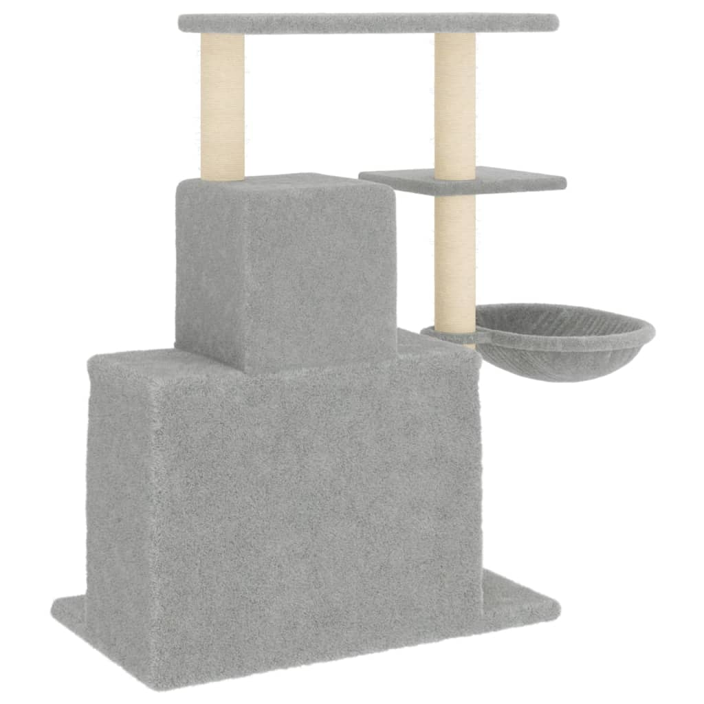 Glamorous Pups : vidaXL Cat Tree Light gray Engineered wood, Plush, Sisal Large Durable