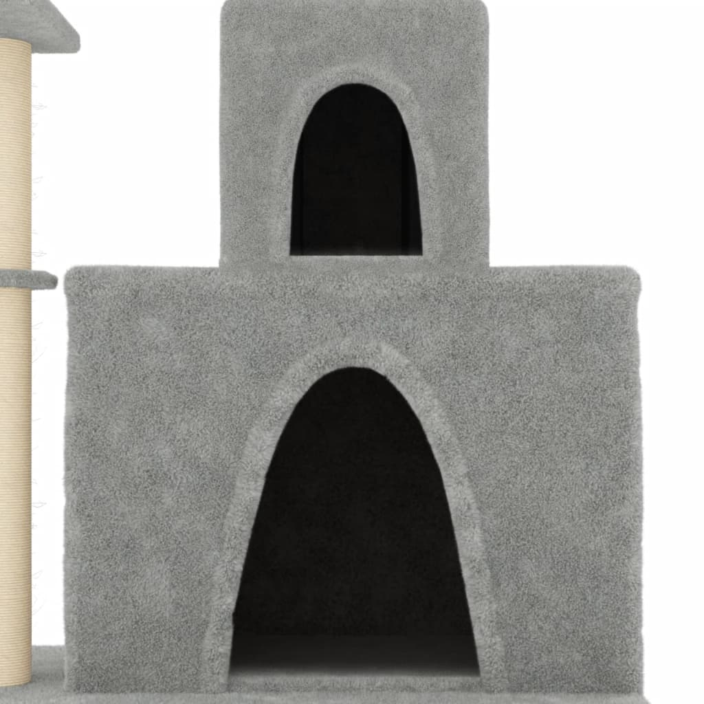 Glamorous Pups : vidaXL Cat Tree Light gray Engineered wood, Plush, Sisal Large Durable