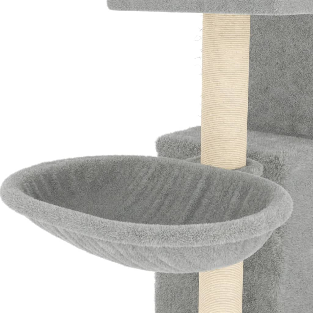 Glamorous Pups : vidaXL Cat Tree Light gray Engineered wood, Plush, Sisal Large Durable