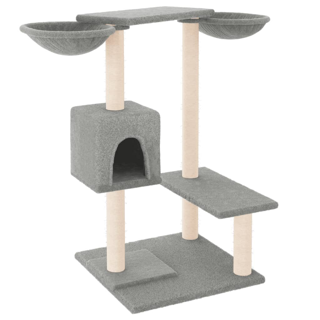 Glamorous Pups : vidaXL Cat Tree Light Grey Engineered Wood 32.3 in Durable Cat Tree