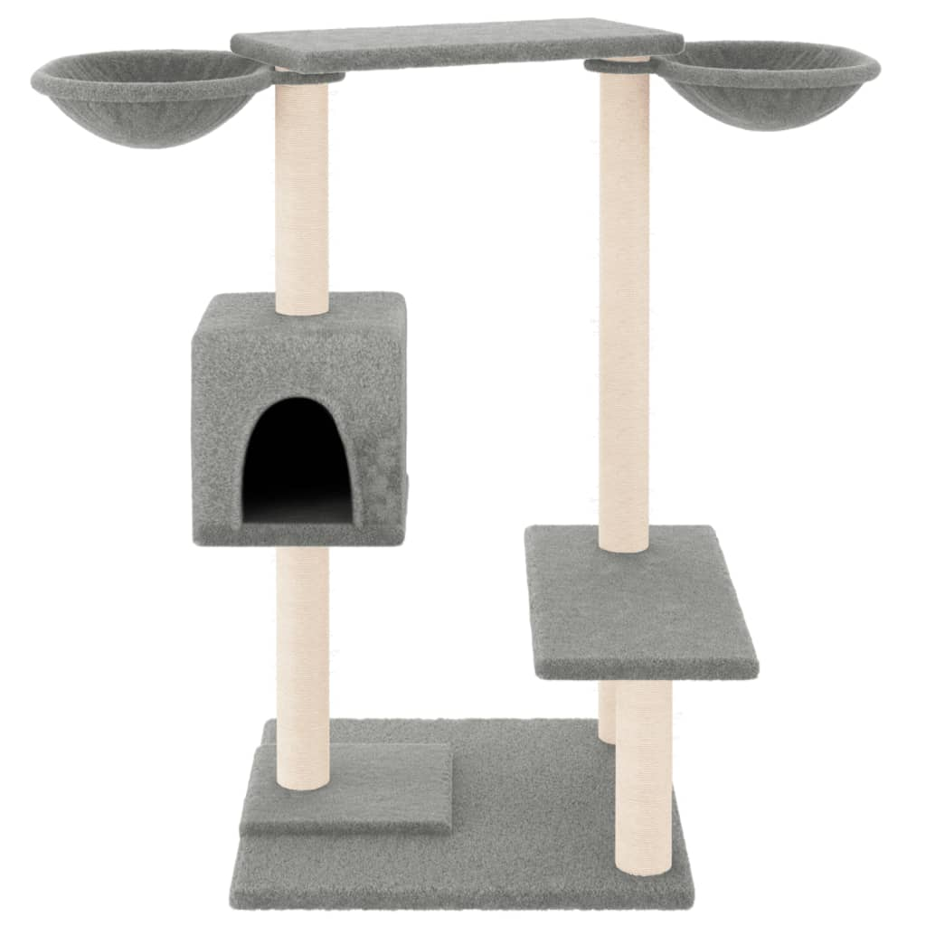 Glamorous Pups : vidaXL Cat Tree Light Grey Engineered Wood 32.3 in Durable Cat Tree