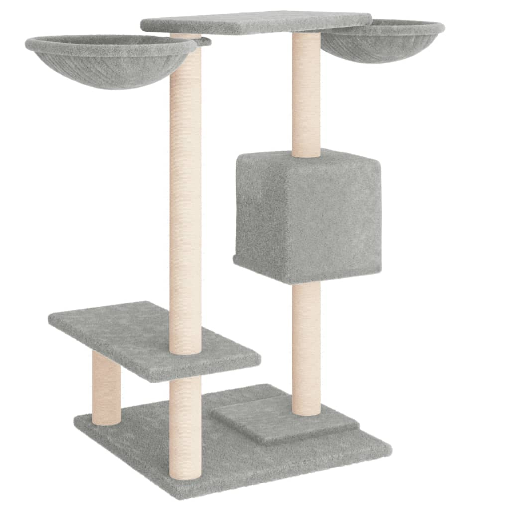 Glamorous Pups : vidaXL Cat Tree Light Grey Engineered Wood 32.3 in Durable Cat Tree
