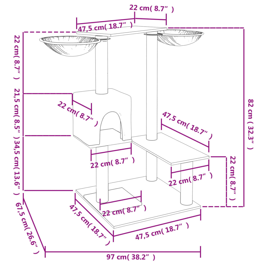 Glamorous Pups : vidaXL Cat Tree Light Grey Engineered Wood 32.3 in Durable Cat Tree