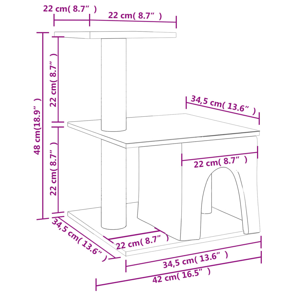 Glamorous Pups : vidaXL Cat Tree Light Grey Engineered Wood, Plush, Sisal Small