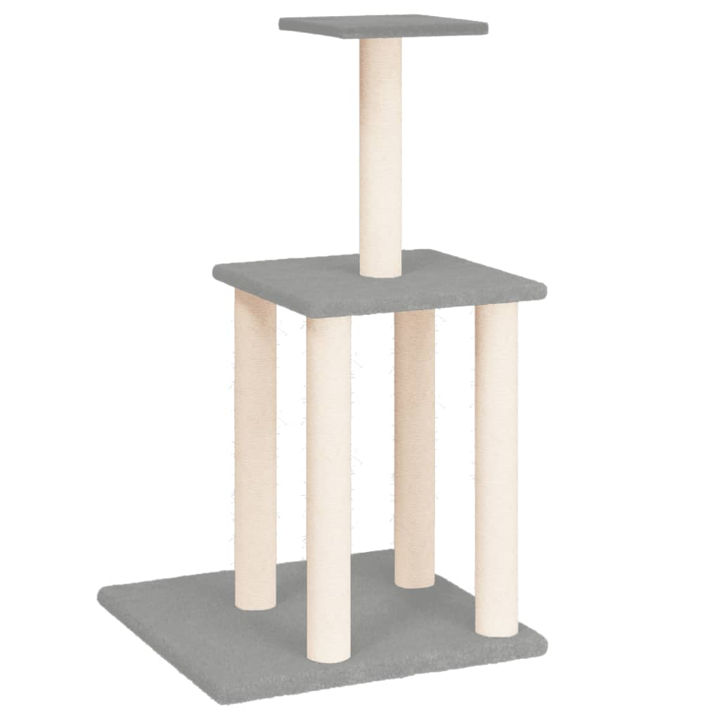 Glamorous Pups : vidaXL Cat Tree Light grey Engineered wood, plush, sisal 33.7 in tall