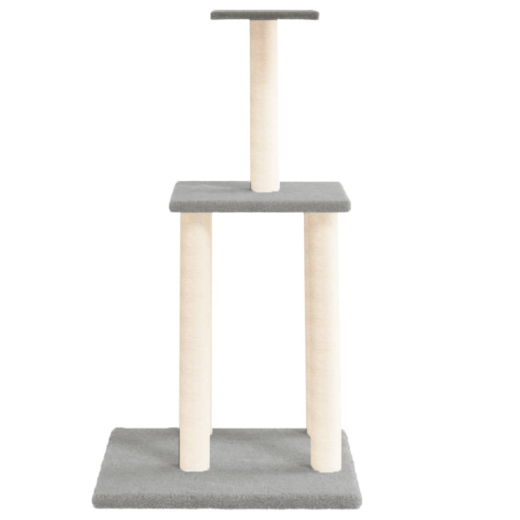 Glamorous Pups : vidaXL Cat Tree Light grey Engineered wood, plush, sisal 33.7 in tall