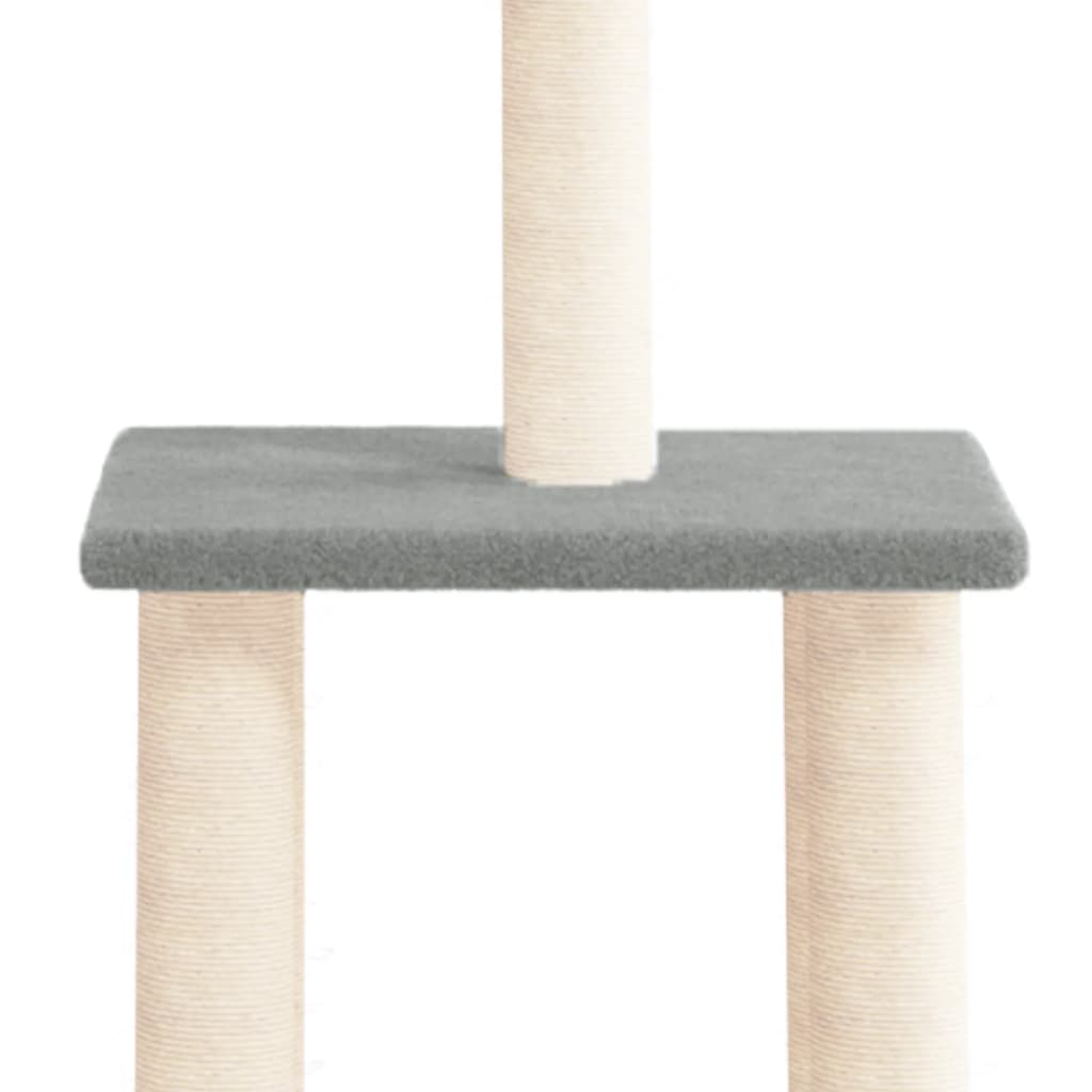 Glamorous Pups : vidaXL Cat Tree Light grey Engineered wood, plush, sisal 33.7 in tall