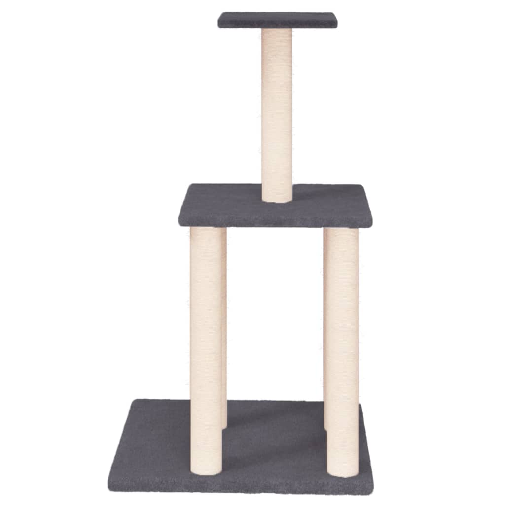 Glamorous Pups : vidaXL Cat Tree Dark grey Engineered wood, plush, sisal Durable Cat Tree