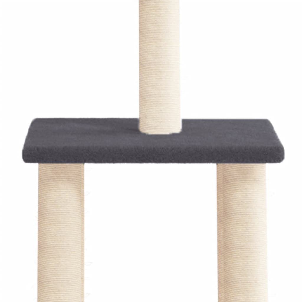 Glamorous Pups : vidaXL Cat Tree Dark grey Engineered wood, plush, sisal Durable Cat Tree