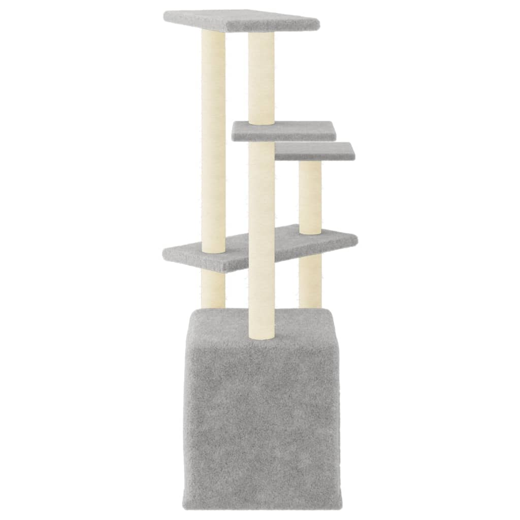 Glamorous Pups : vidaXL Cat Tree Light Grey Engineered Wood, Plush, Sisal 42.3 in Tall