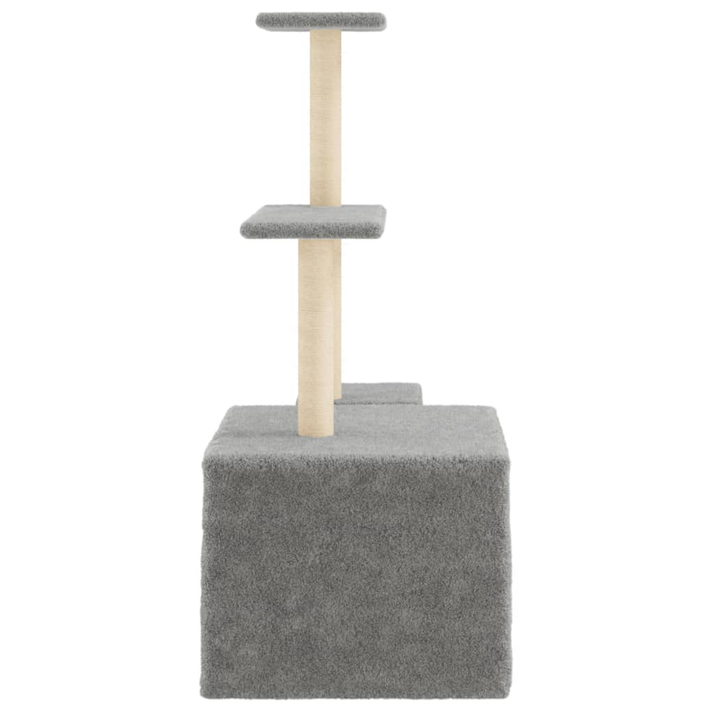 Glamorous Pups : vidaXL Cat Tree Light grey Engineered wood, plush, sisal Durable