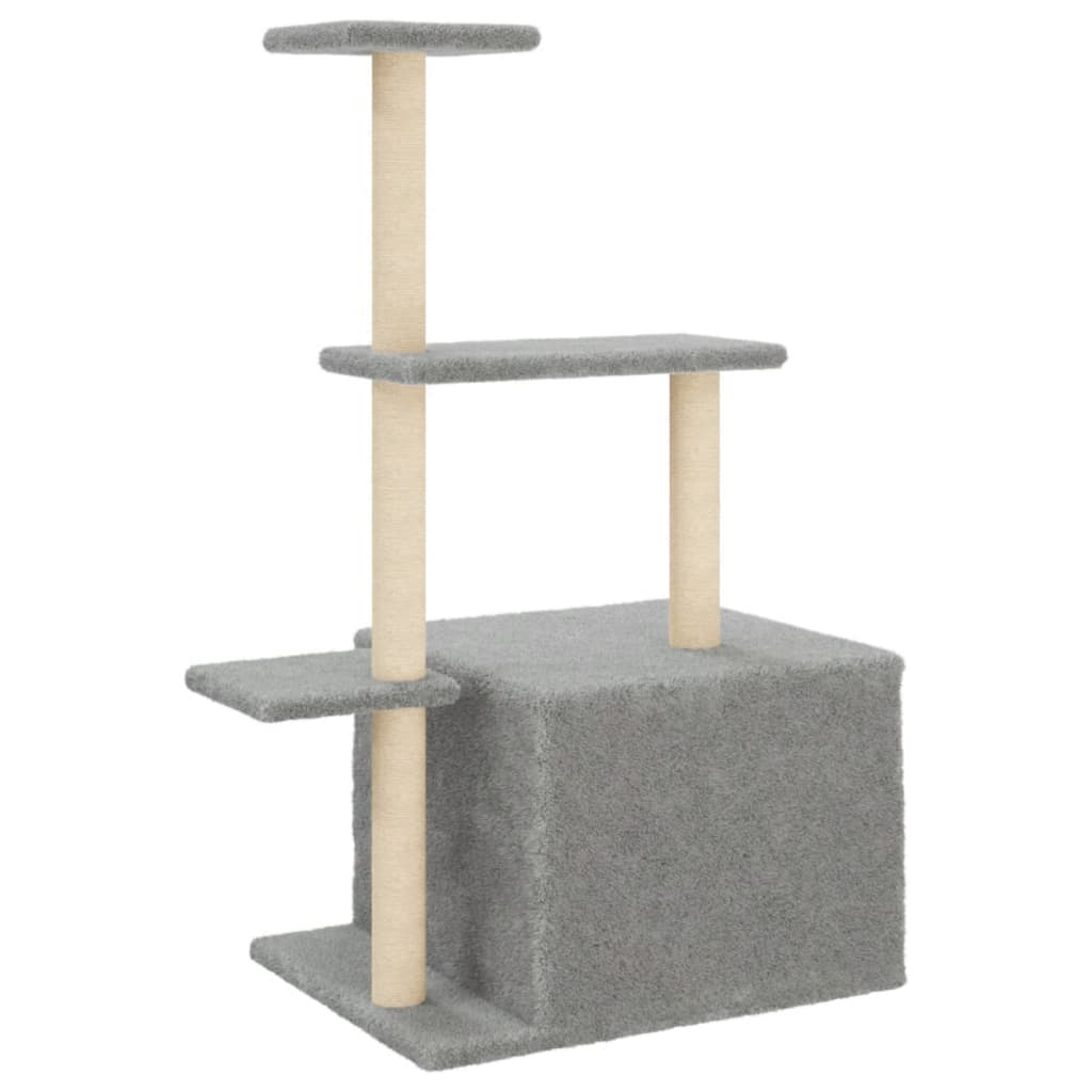 Glamorous Pups : vidaXL Cat Tree Light grey Engineered wood, plush, sisal Durable