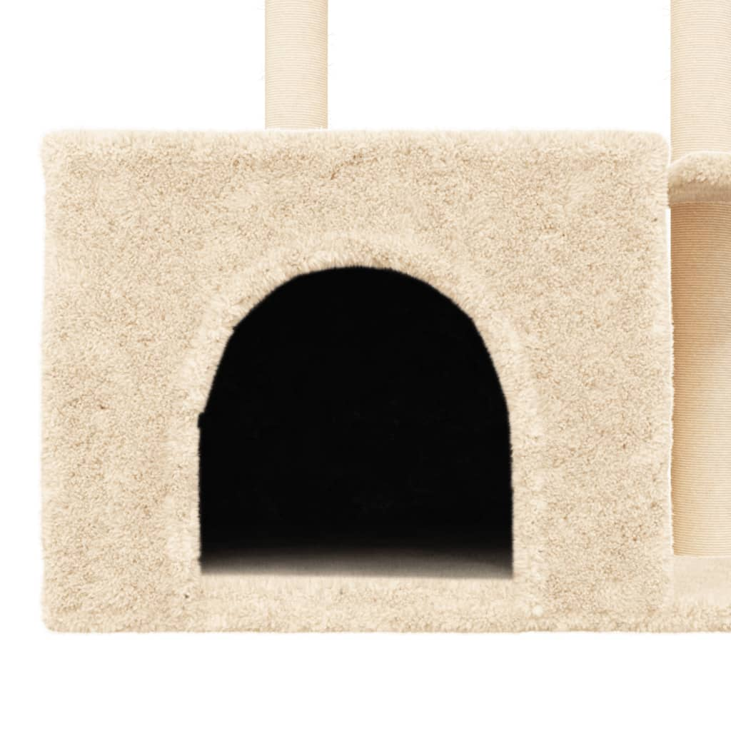 Glamorous Pups : vidaXL Cat Tree Cream Engineered wood, plush, sisal 43.3 in tall Durable