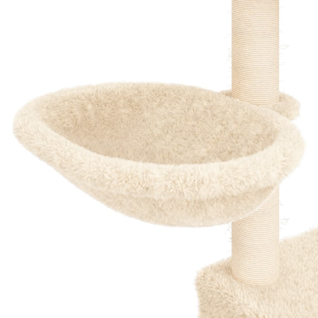Glamorous Pups : vidaXL Cat Tree Cream Engineered wood, Plush, Sisal