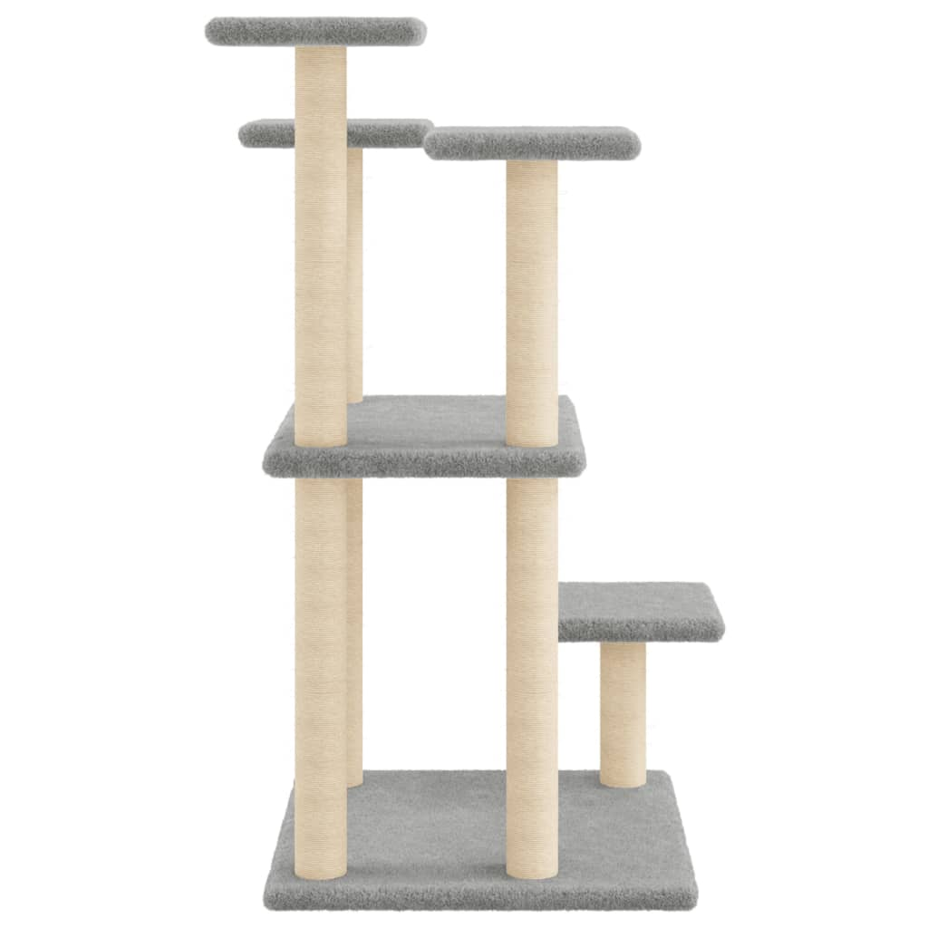 Glamorous Pups : vidaXL Cat Scratching Post Light grey Engineered wood, plush, sisal
