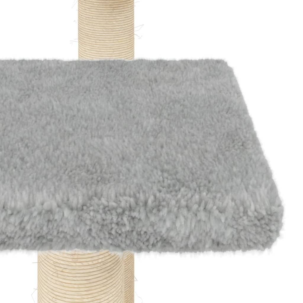 Glamorous Pups : vidaXL Cat Scratching Post Light grey Engineered wood, plush, sisal