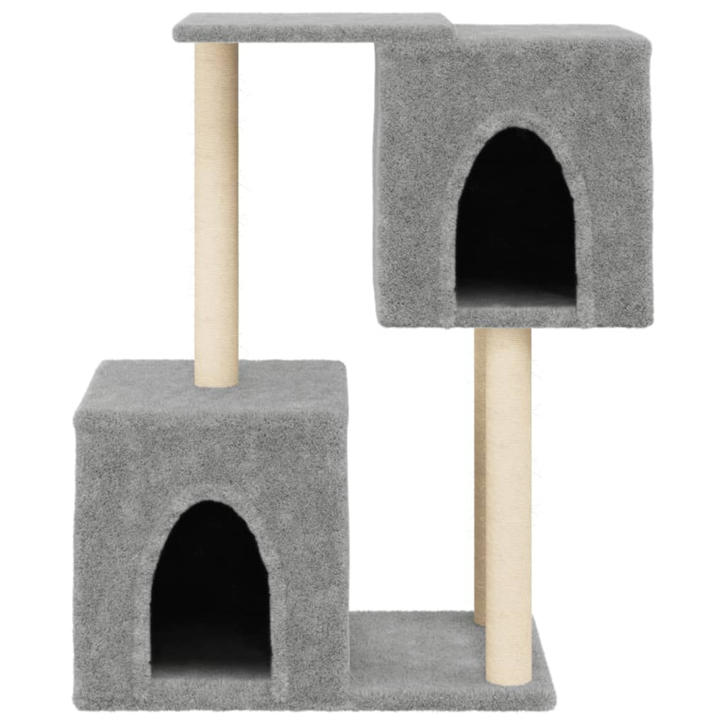 Glamorous Pups : vidaXL Cat Tree Light grey Engineered wood, plush, sisal Medium Cat Tree