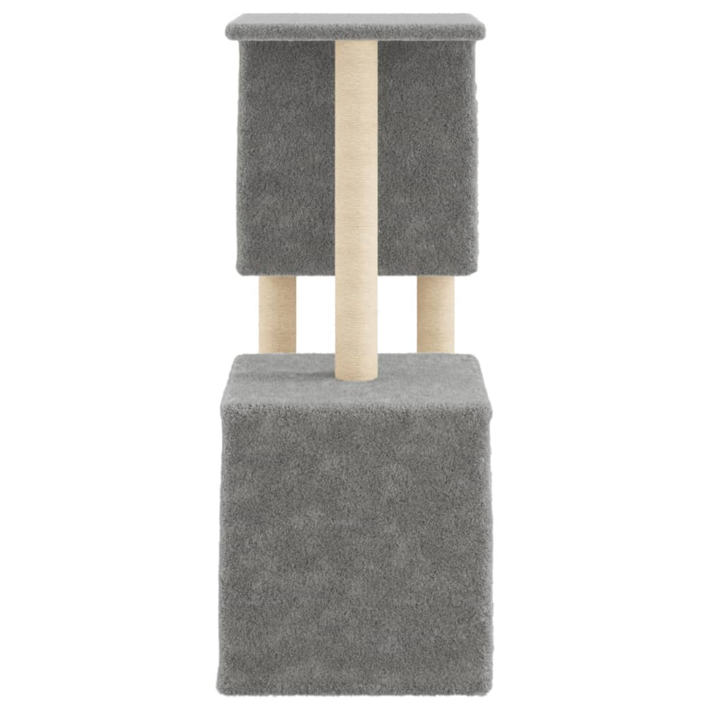 Glamorous Pups : vidaXL Cat Tree Light grey Engineered wood, plush, sisal Medium Cat Tree