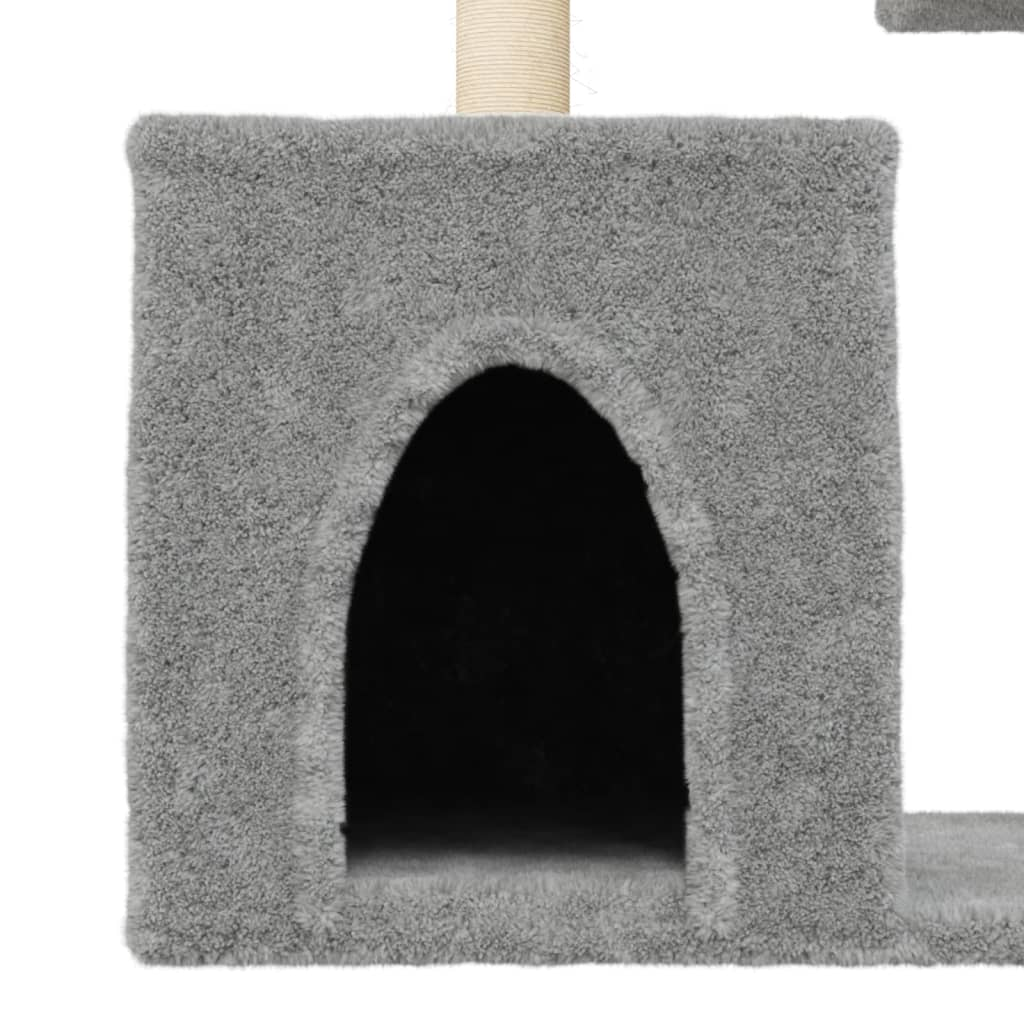 Glamorous Pups : vidaXL Cat Tree Light grey Engineered wood, plush, sisal Medium Cat Tree