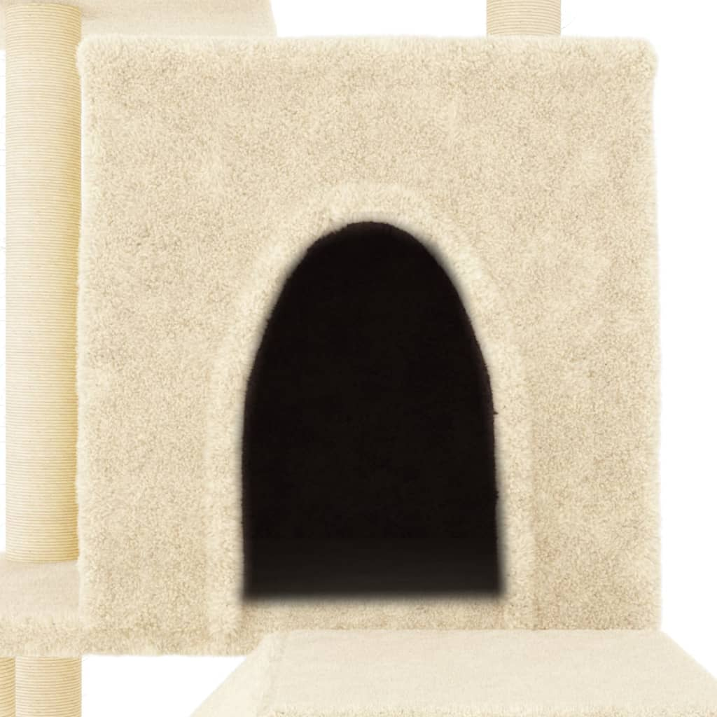 Glamorous Pups : vidaXL Cat Tree Cream Engineered wood, Plush, Sisal 43.5 in Durable